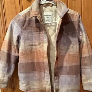 Abercrombie Kids Beige and Brown Plaid Coat